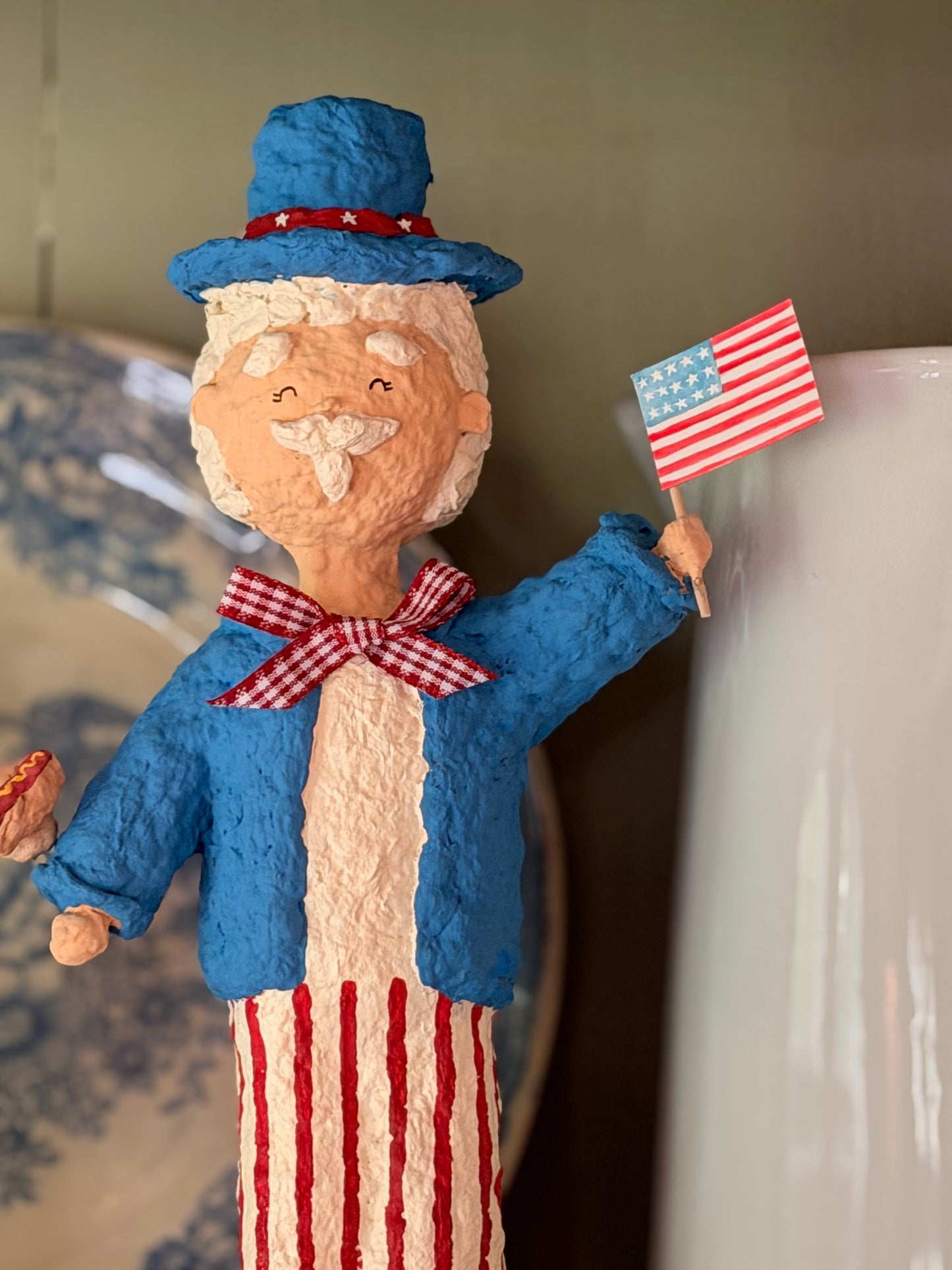 Uncle Sam paper mache figurine PREORDER