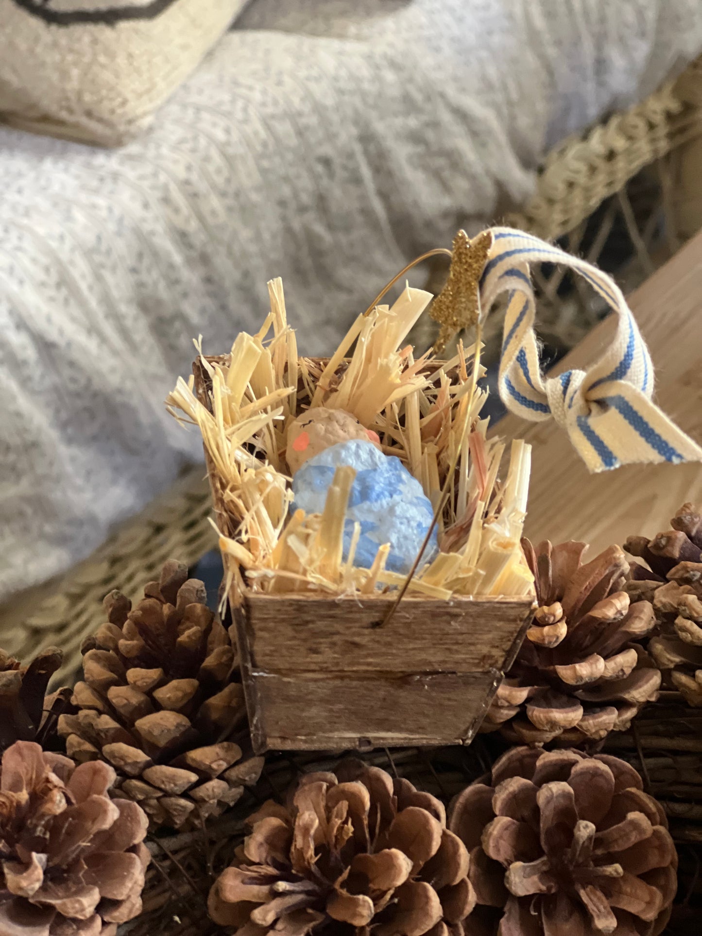 paper-mache Baby Jesus ornament PREORDER