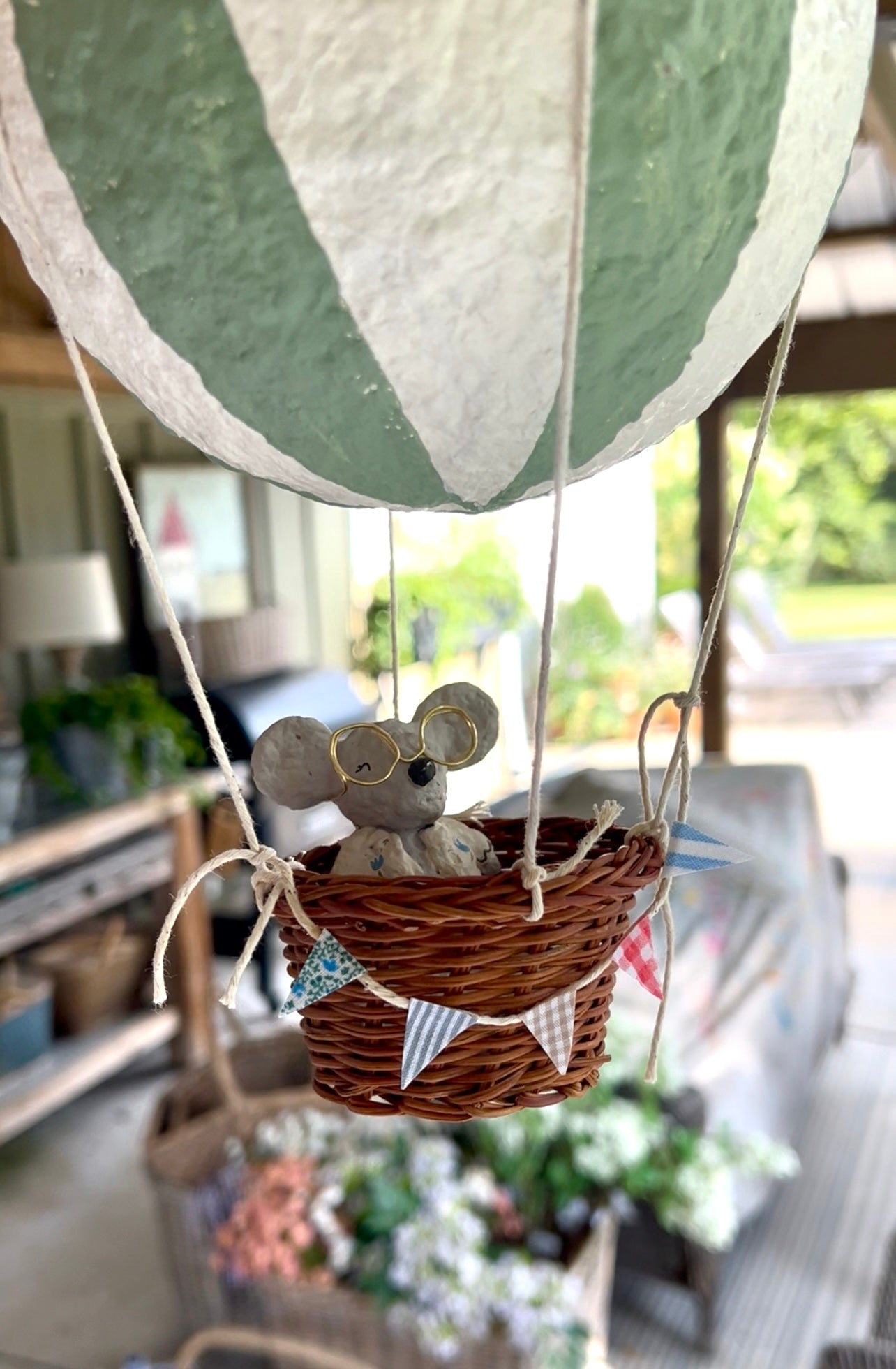 paper mache hot air balloon & mouse PREORDER