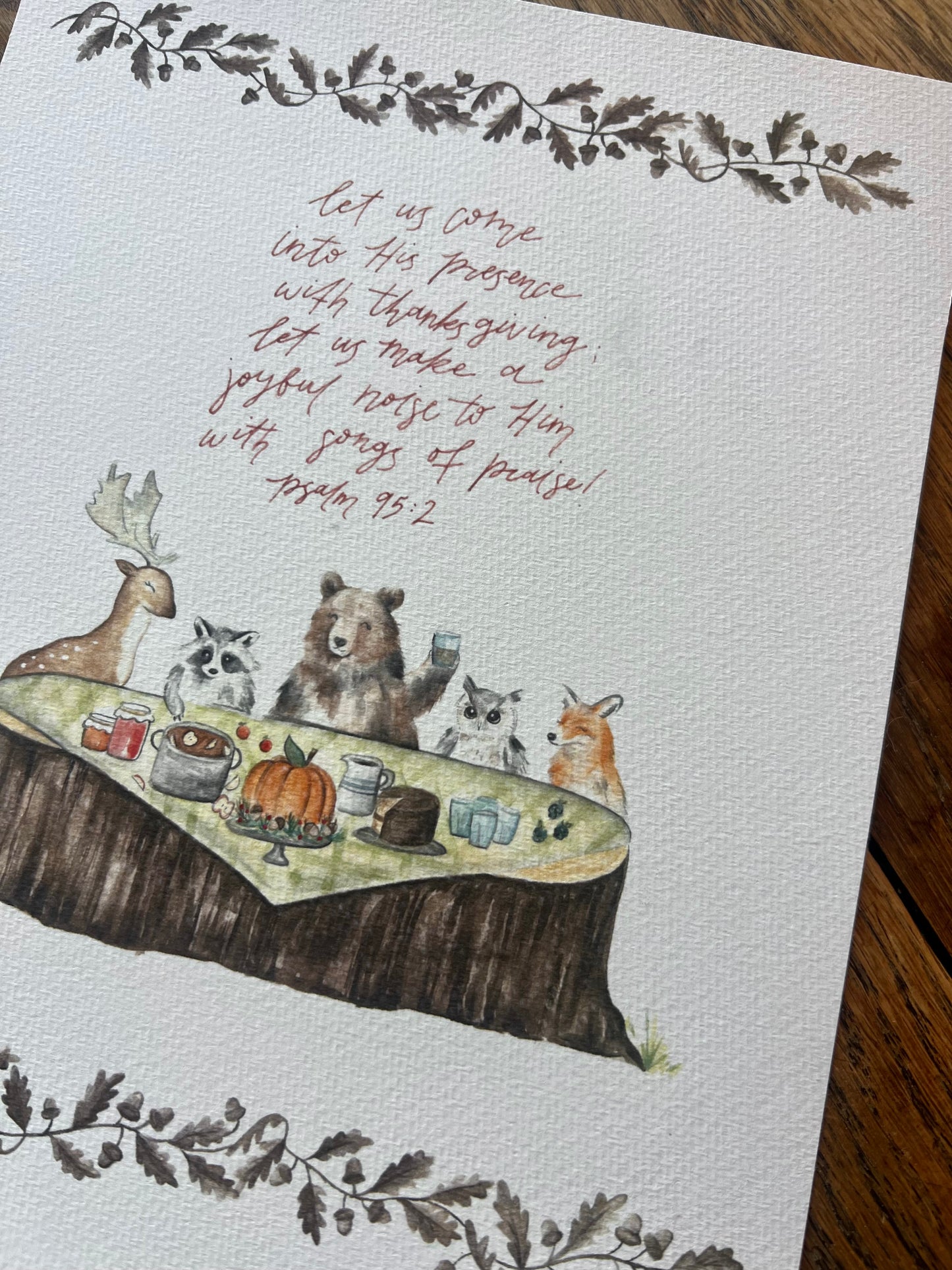 Thanksgiving dinner with animals print