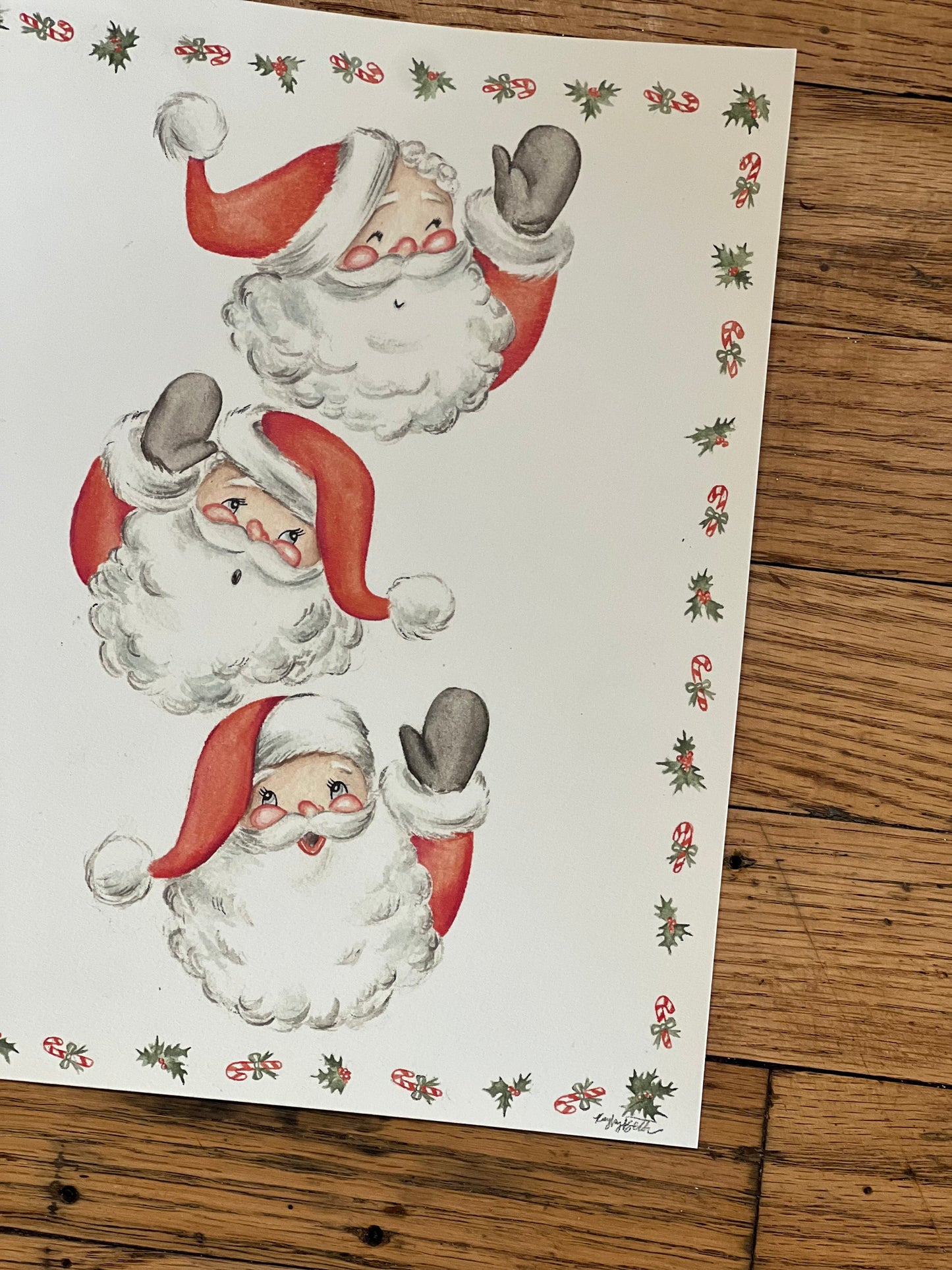 3 santa head print