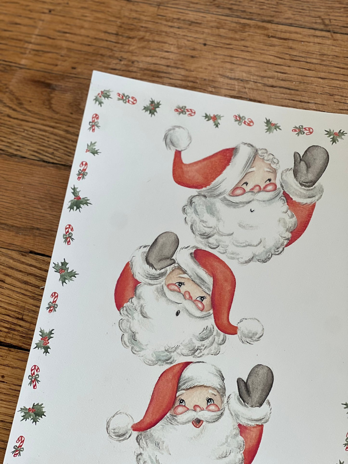 3 santa head print