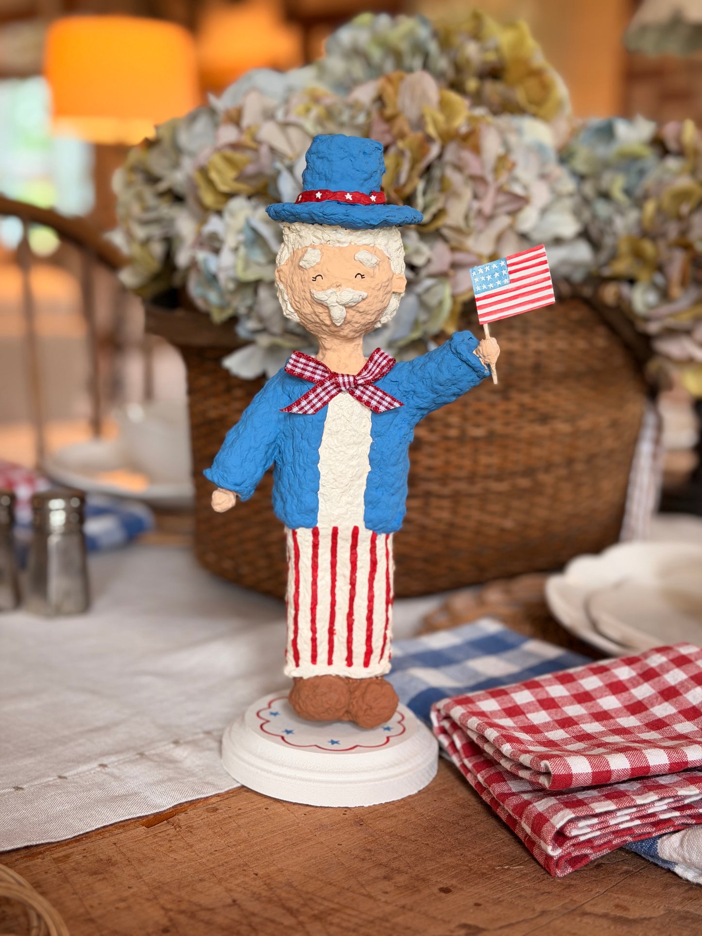 Uncle Sam paper mache figurine PREORDER