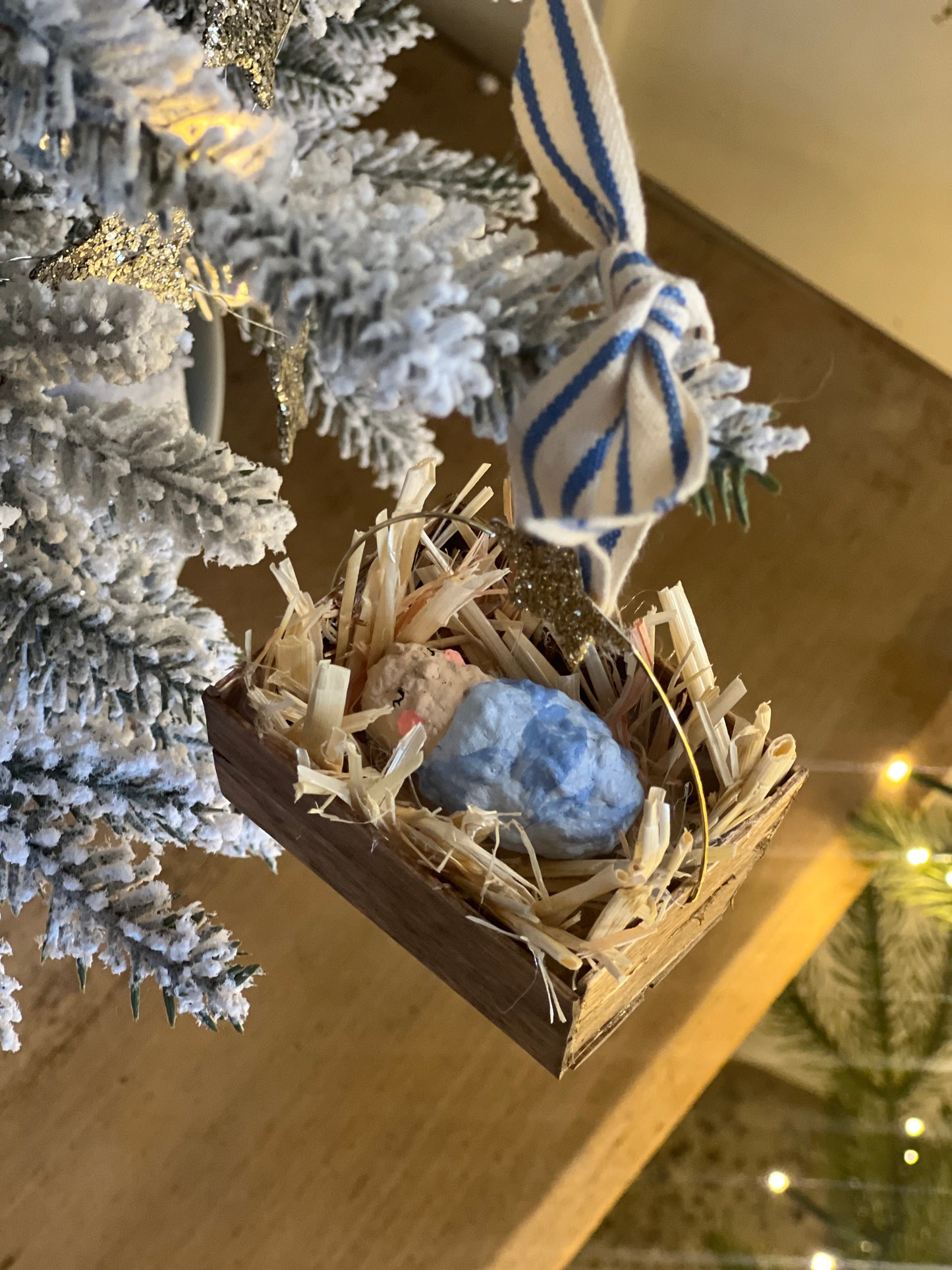 paper-mache Baby Jesus ornament PREORDER