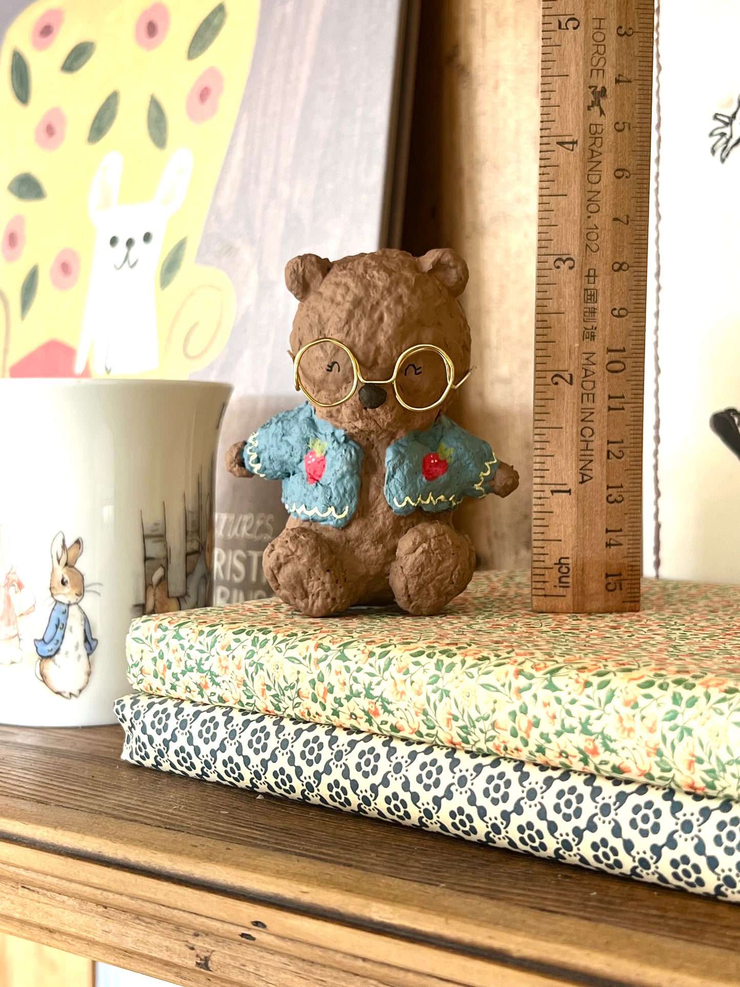 paper mache hot air balloon & bear PREORDER
