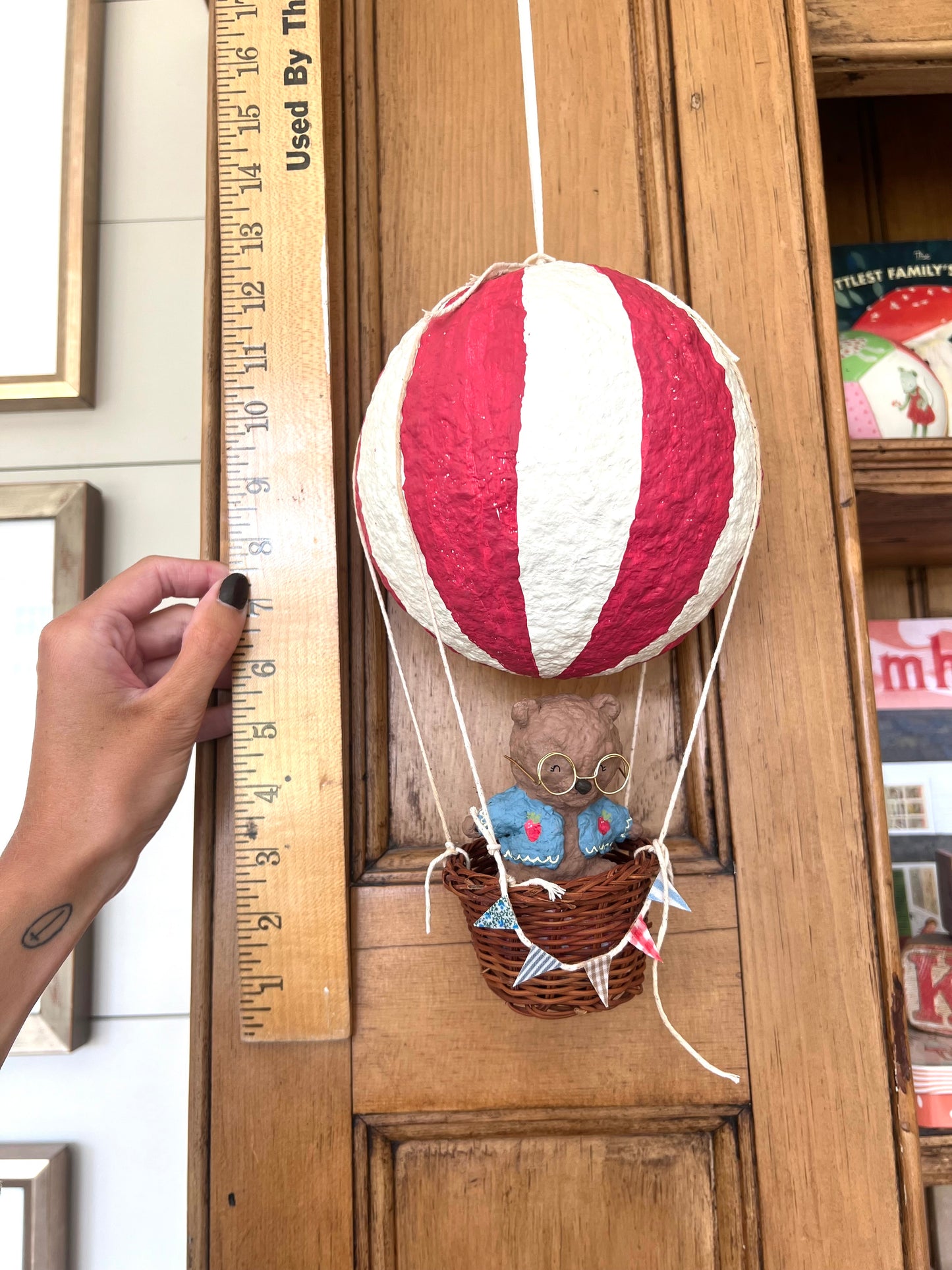 paper mache hot air balloon & bear PREORDER