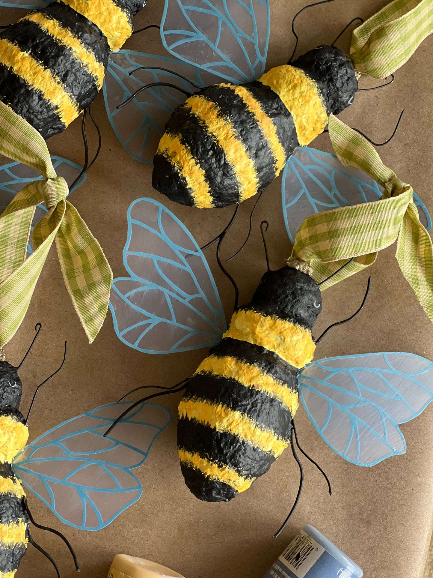 paper mache bumble bee ornament PREORDER