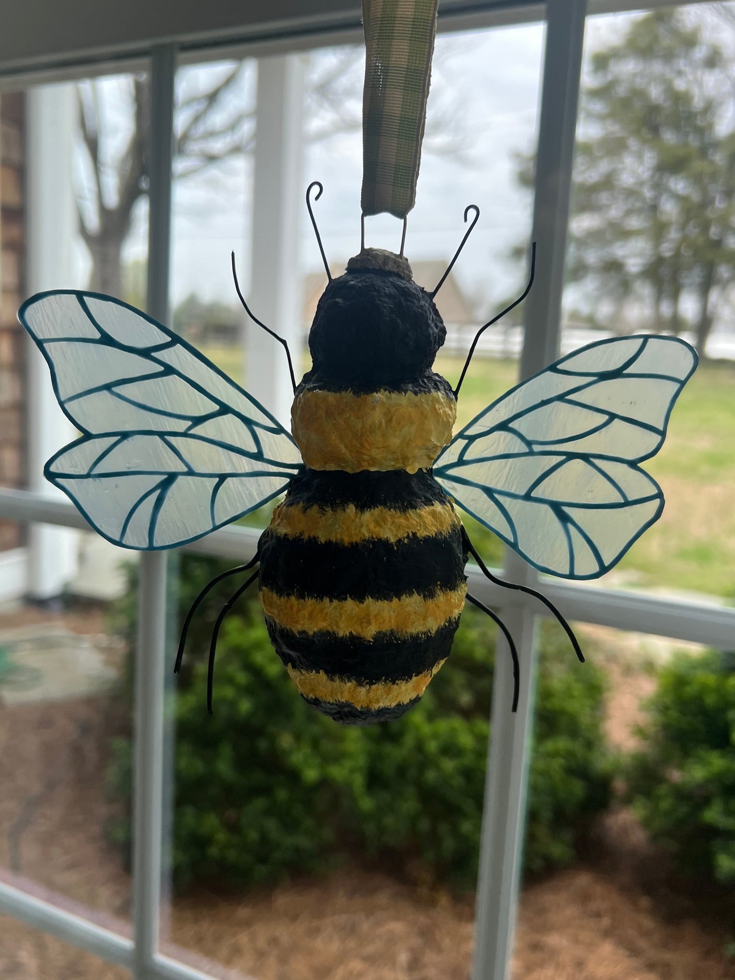 paper mache bumble bee ornament PREORDER