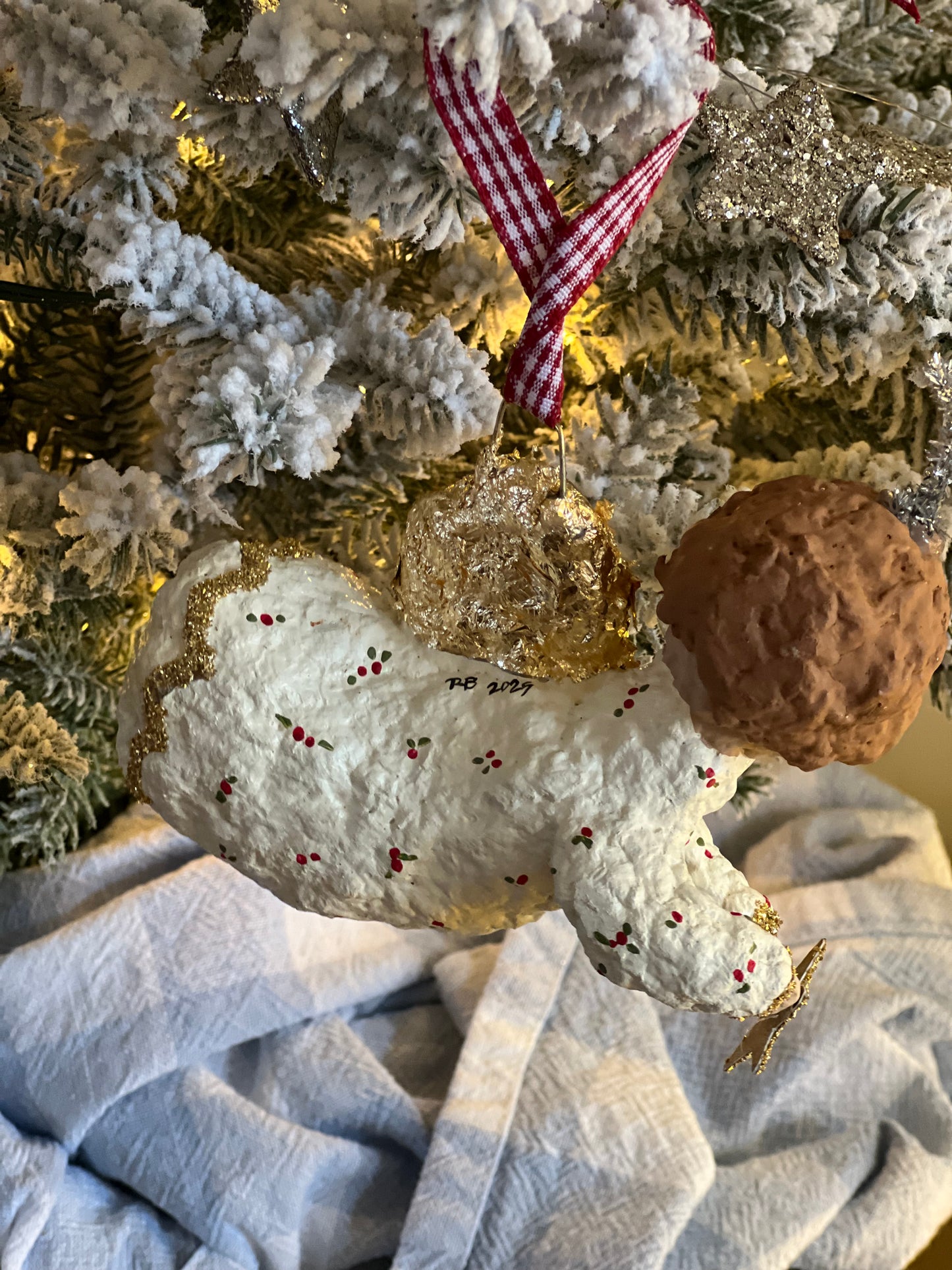 paper-mache flying angels ornament PREORDER