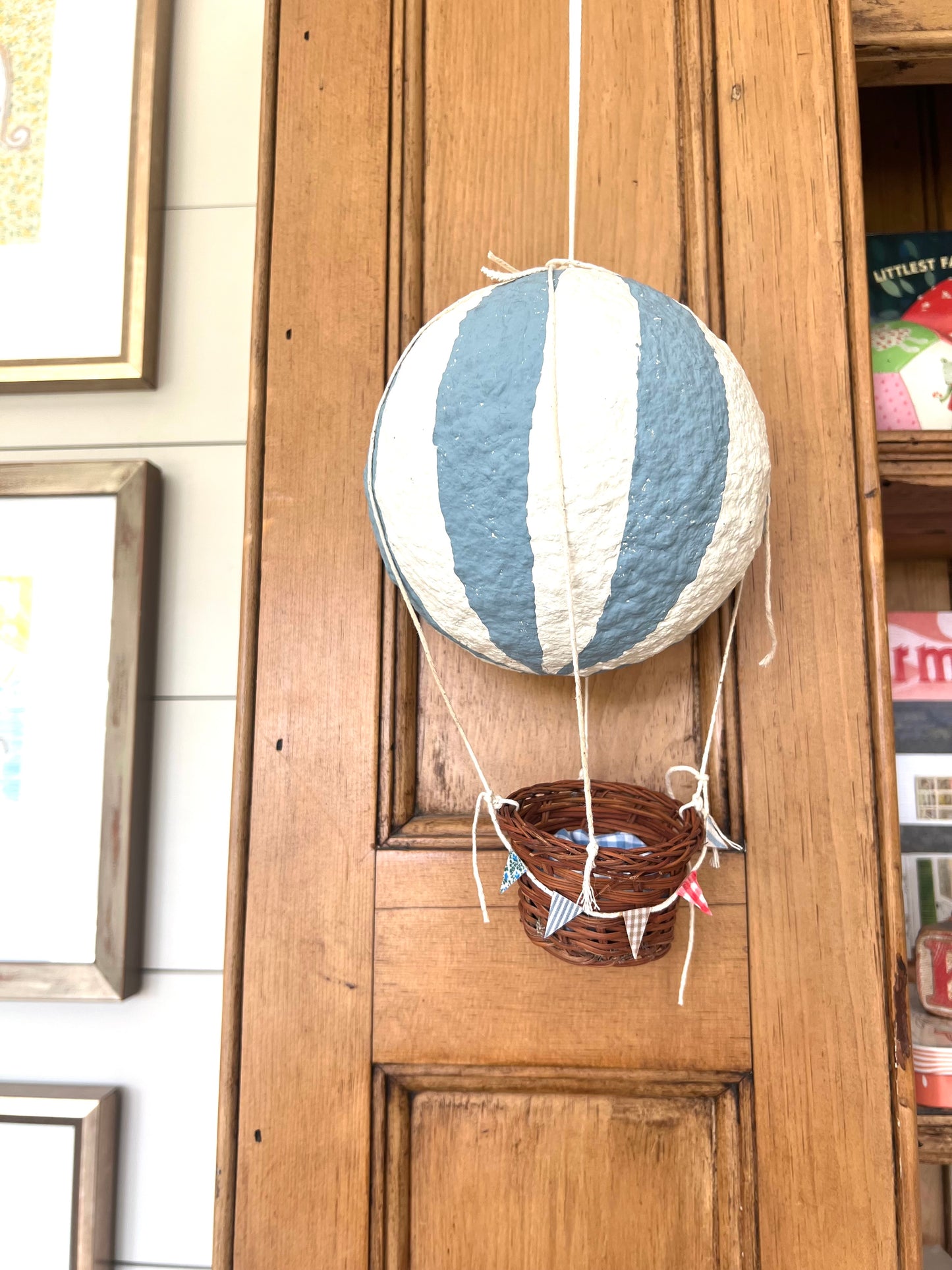 paper mache hot air balloon & rabbit PREORDER