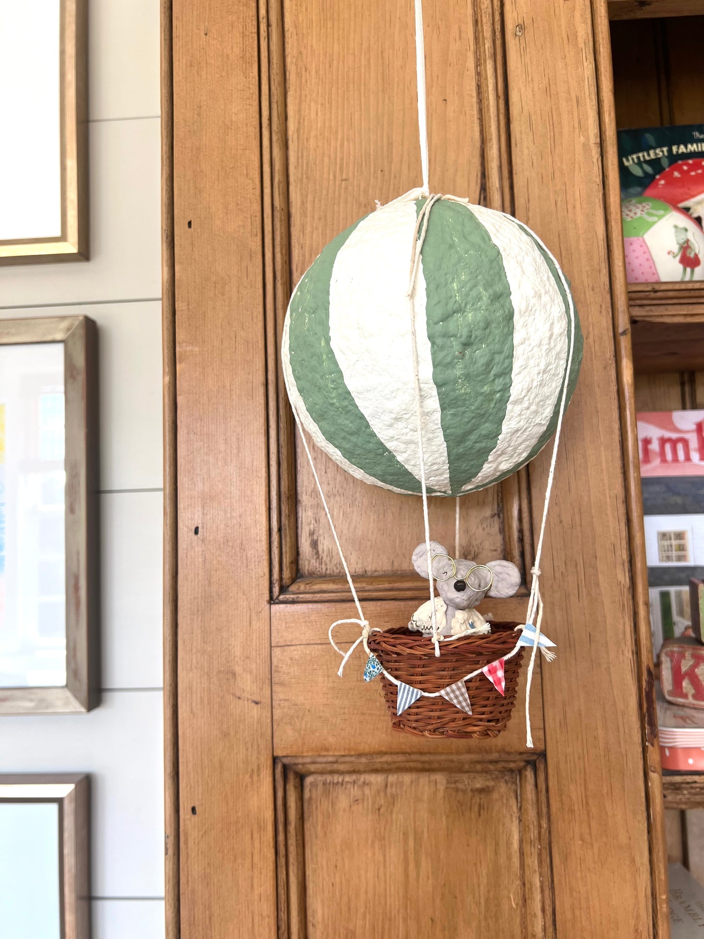 paper mache hot air balloon & mouse PREORDER