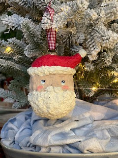 paper-mache santa ornament PREORDER