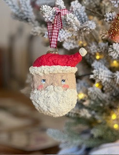 paper-mache santa ornament PREORDER