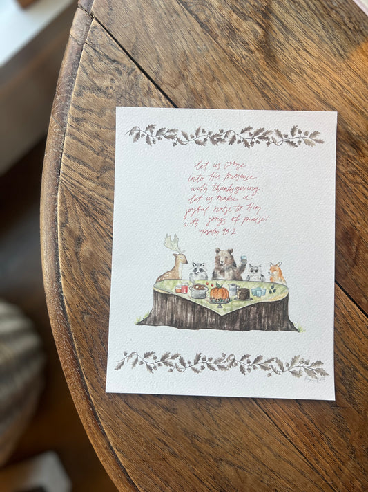 Thanksgiving dinner with animals print